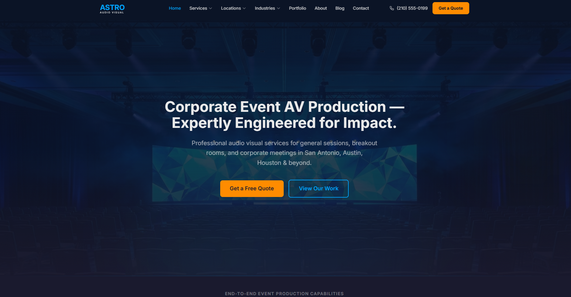 Astro Audio Visual website screenshot