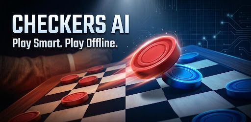 Checkers AI — Play Offline AI feature graphic